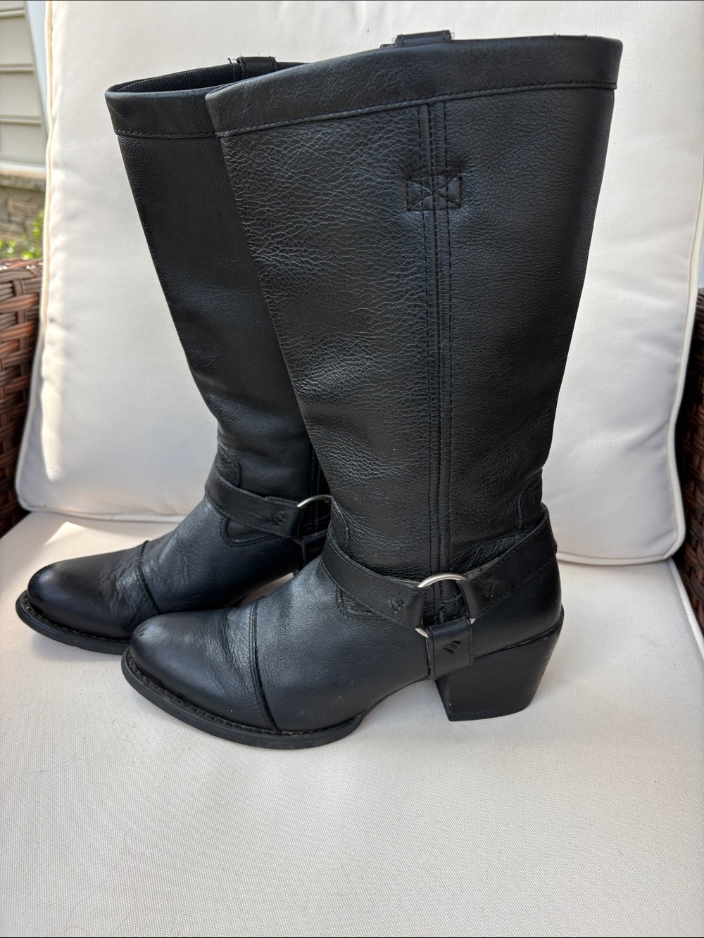 Durango Black Mid-Calf Leather Heeled Boots - Picture 3 of 7